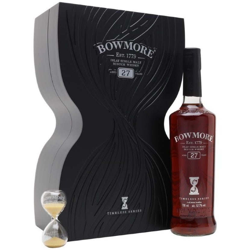 Bottle of Bowmore Timeless Series 27 Year, an Islay single malt Scotch whisky