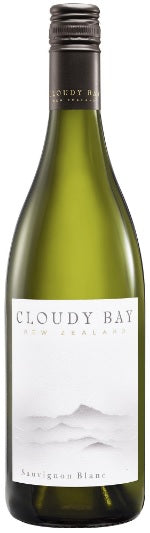 Bottle of Cloudy Bay Marlborough Sauvignon Blanc, a white wine from Marlborough, New Zealand, 750ml