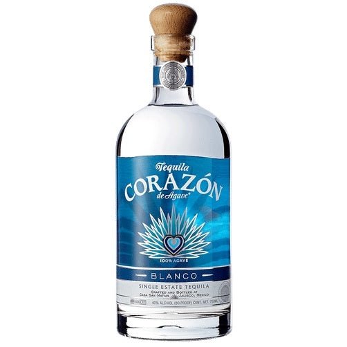 Bottle of Corazon Blanco Tequila, a blanco tequila from Jalisco, Mexico, 50ml