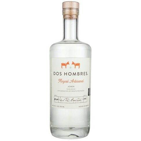 Bottle of Dos Hombres Mezcal Artesanal, an espadín mezcal from Oaxaca, Mexico, 750ml