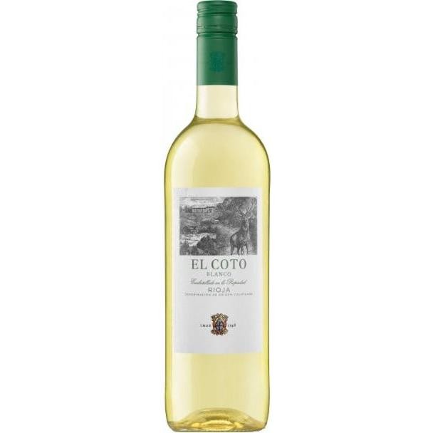 Bottle of El Coto de Rioja Blanco, a white wine from Rioja, Spain, 750ml