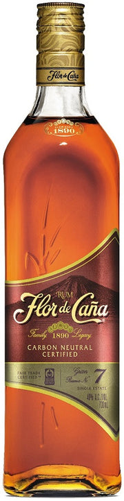 Bottle of Flor de Cana 7 Year Gran Reserva Rum, an aged rum from Nicaragua, 750ml