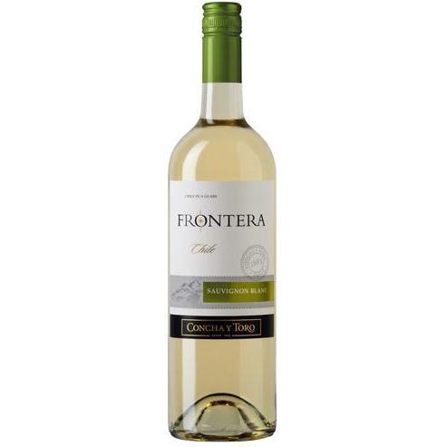 Bottle of Frontera Sauvignon Blanc, a white wine from the Central Valley, Chile, 1.5L