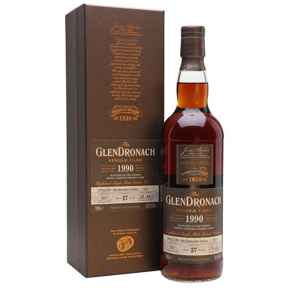Bottle of GlenDronach 27 Year 1990 Sherry Butt, a Highland single malt Scotch whisky
