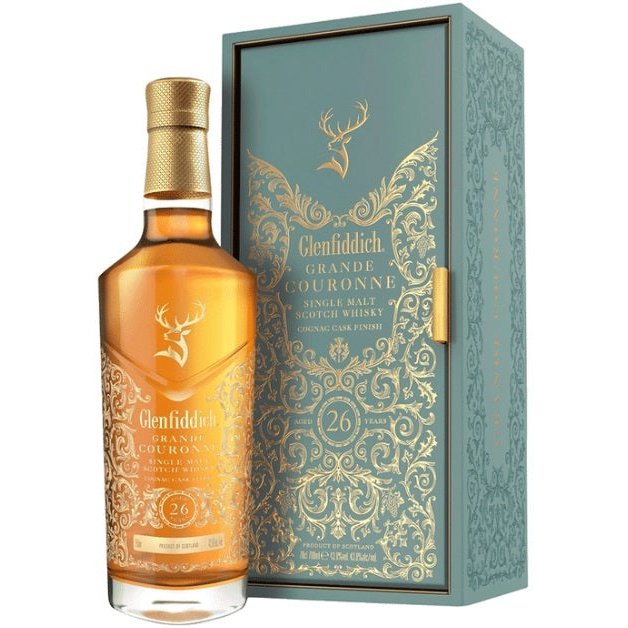 Bottle of Glenfiddich 26 Year Grande Couronne, a Speyside single malt Scotch whisky