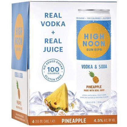 High Noon Sun Sips Pineapple Hard Seltzer 4Pk 355ml