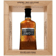 Bottle of Highland Park 40 Year, an Orkney single malt Scotch whisky from Scotland