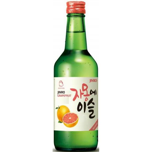 Bottle of Jinro Grapefruit Soju, a soju from South Korea, 375ml