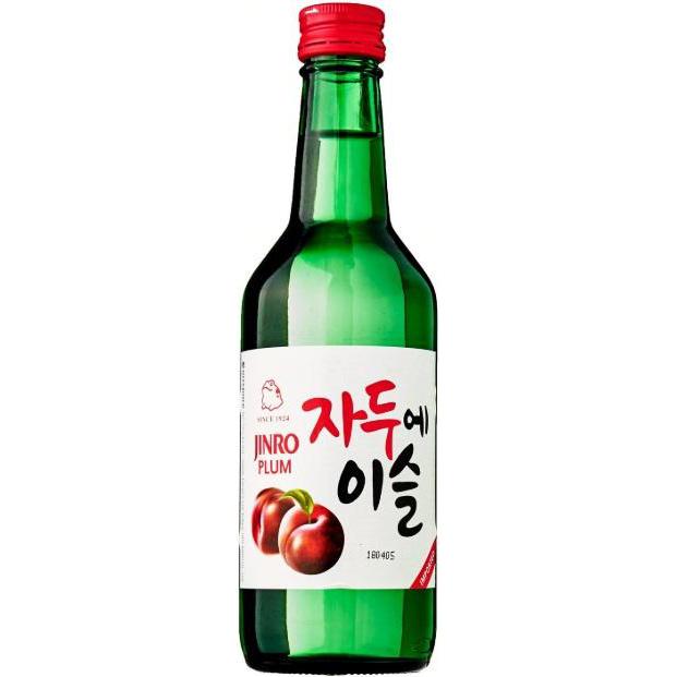 Bottle of Jinro Plum Soju, a soju from South Korea, 375ml