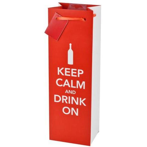 Keep Calm And Drink On 1 Bottle Gift Bag