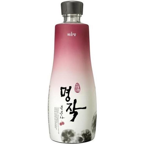 Bottle of Kooksoondang Myungjak Bokbunja Black Raspberry Wine, a fruit wine from South Korea, 375ml