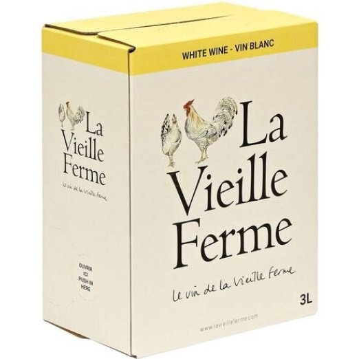 Bottle of La Vieille Ferme Blanc, a white wine from France