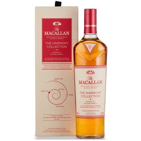Bottle of The Macallan Harmony Collection Intense Arabica, a Speyside single malt Scotch whisky
