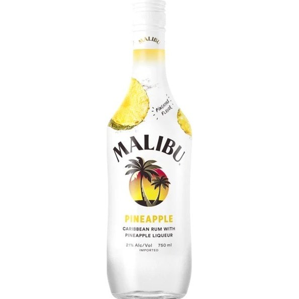 Bottle of Malibu Pineapple Rum, a pineapple-flavored rum