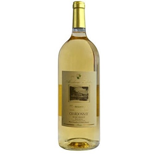 Bottle of Markovic Estates Semi Sweet Chardonnay, a semi-sweet white wine