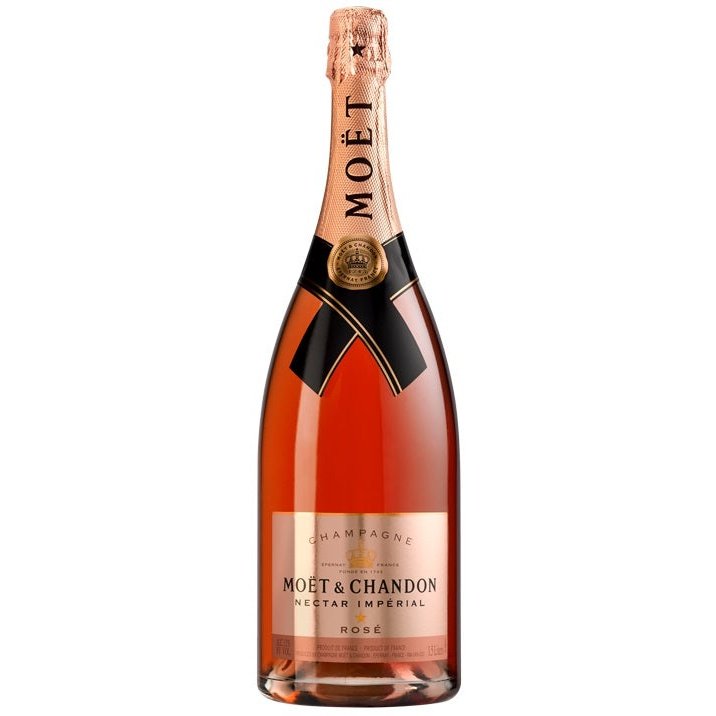 Bottle of Moët & Chandon Nectar Impérial Rosé Champagne, a sweet rosé sparkling wine from Champagne, France, 750ml
