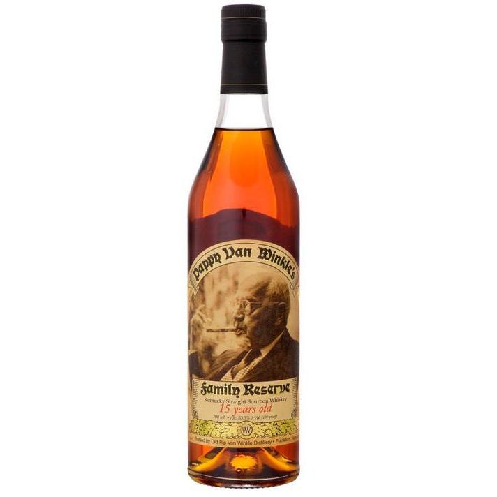 Bottle of Pappy Van Winkle's Family Reserve 15 Year, a wheated Kentucky straight bourbon