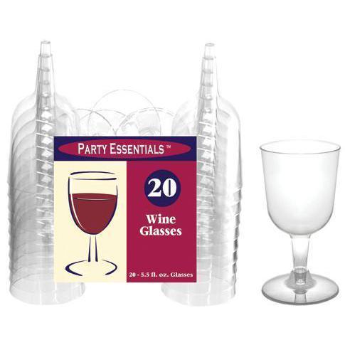 &quot;Party Essentials 2 Piece Wine Stem, 5.5 oz, 20 per bag&quot;