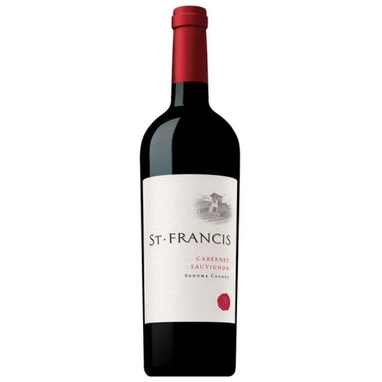 Bottle of St. Francis Sonoma County Cabernet Sauvignon, a Cabernet Sauvignon from Sonoma County, California, 750ml