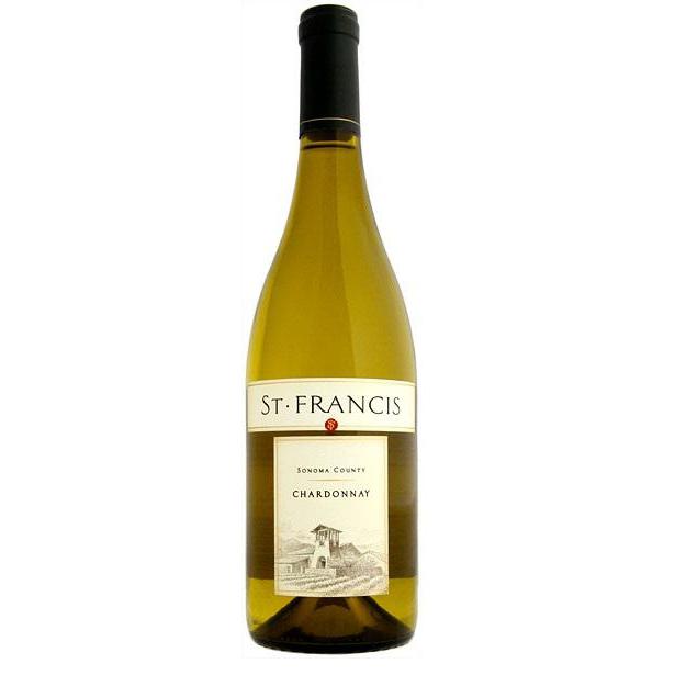 Bottle of St. Francis Sonoma County Chardonnay, a white wine from Sonoma County, California, 750ml