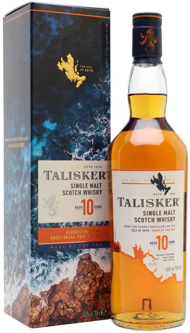 Bottle of Talisker 10 Year, an Isle of Skye single malt Scotch whisky from Scotland