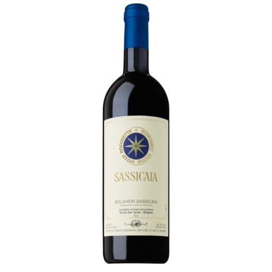 Bottle of Tenuta San Guido Sassicaia 2022, a red wine from Bolgheri, Tuscany, Italy, 750ml