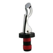 Chrome flip-top bottle stopper with two-tone rubber rings
