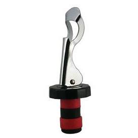 Chrome flip-top bottle stopper with two-tone rubber rings