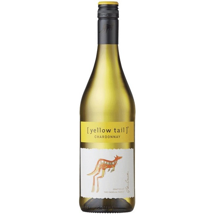 Bottle of Yellow Tail Chardonnay, a white wine from Australia