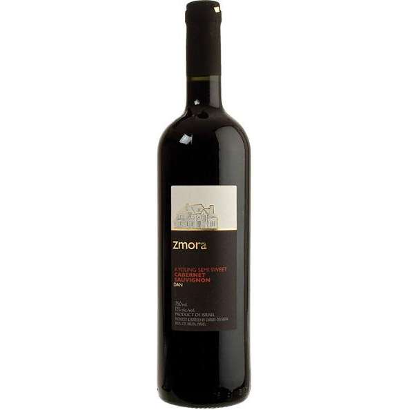 Bottle of Zmora Cabernet Sauvignon Semi Sweet, a red wine from Israel, 750ml
